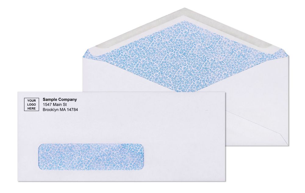 Printed envelopes with return address